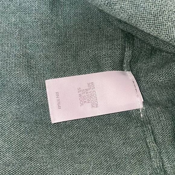 J. Jill sweater V-neck lightweight sage green long sleeve knit cotton blend SZ M - Picture 7 of 10
